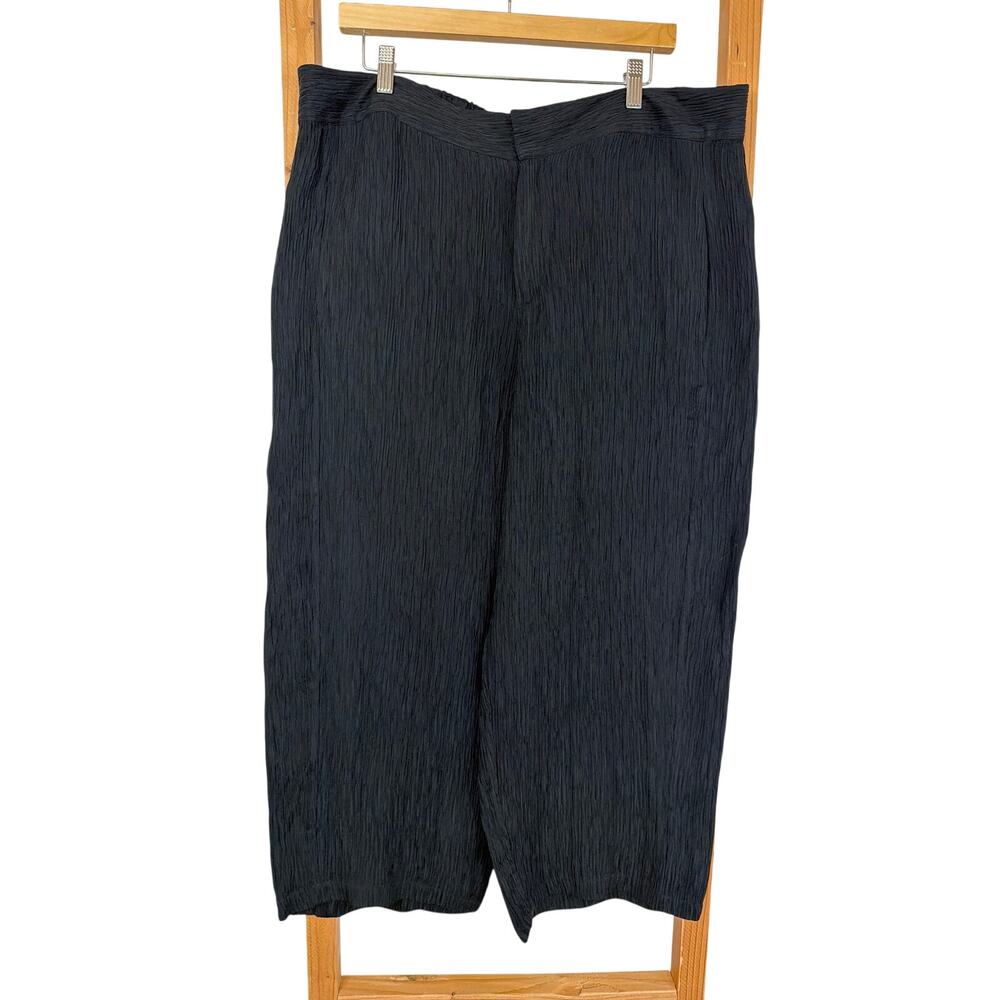Vintage Dressori  Silk Blend Black Elastic Back Crinkle Pants Size 2X